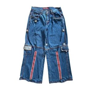 MacGirl Wide Leg Zip Detail Jeans